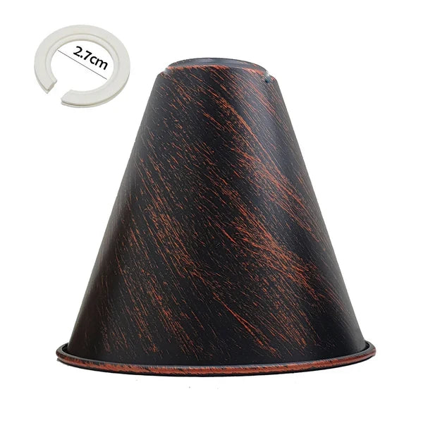 Long Cone Lamp Shade 18 cm – Easy Fit, 4 Industrial Finishes - Rustic Red, 18 cm, Shade Only, Single