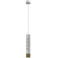 Marble Effect Tube Pendant Light – White & Gold, 30 cm, GU10