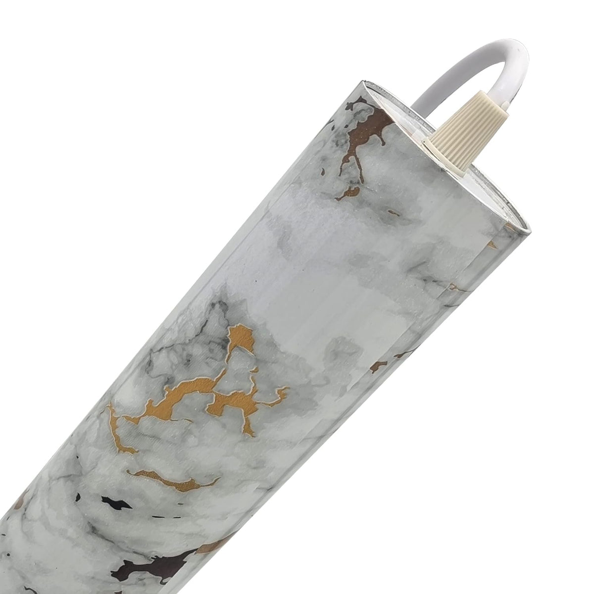 Marble Effect Tube Pendant Light – White & Gold, 30 cm, GU10 - photo 2