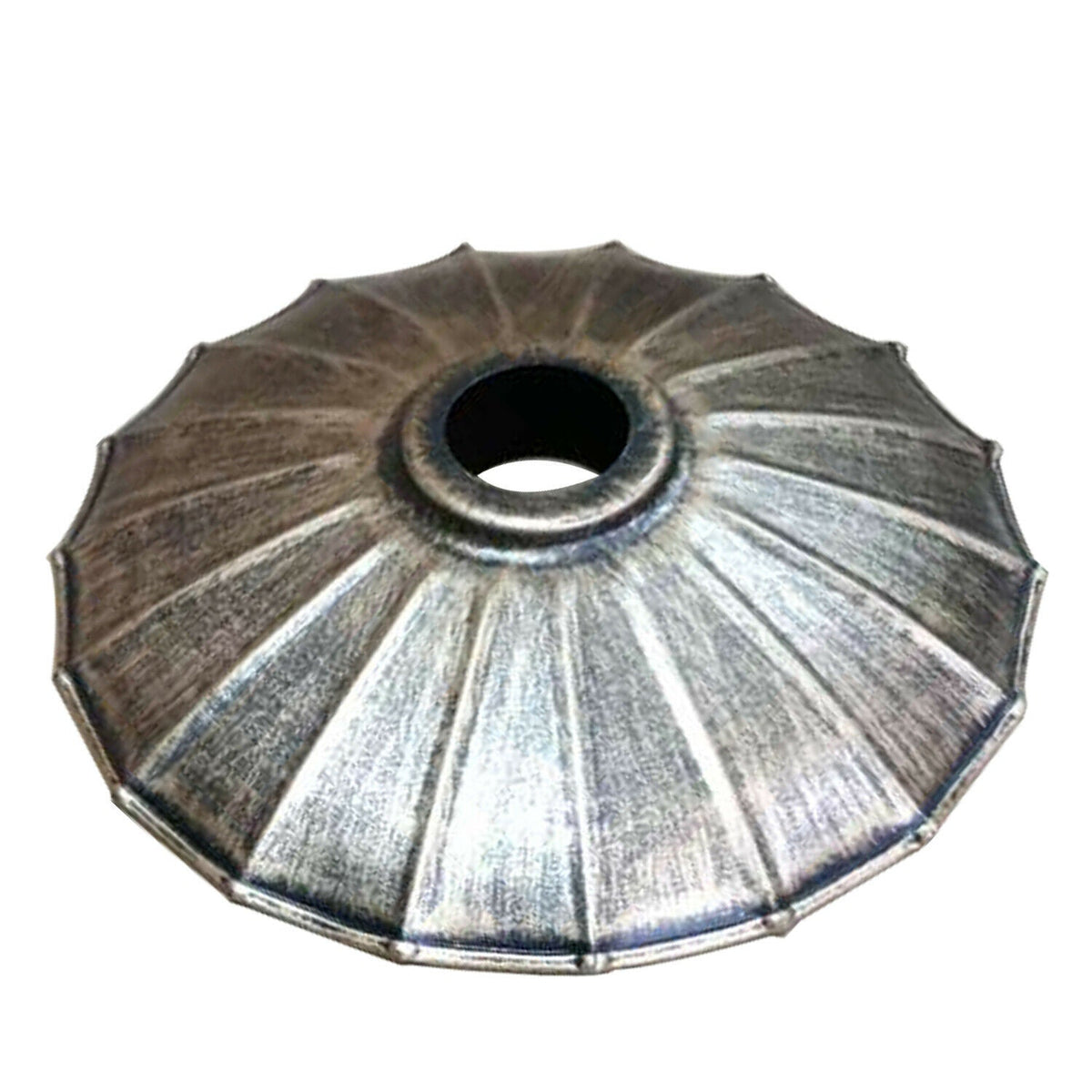 Scalloped Umbrella Lamp Shade 22 cm – Easy Fit, 5 Finishes - 22 cm with Reducer Ring, Brushed Copper, Single