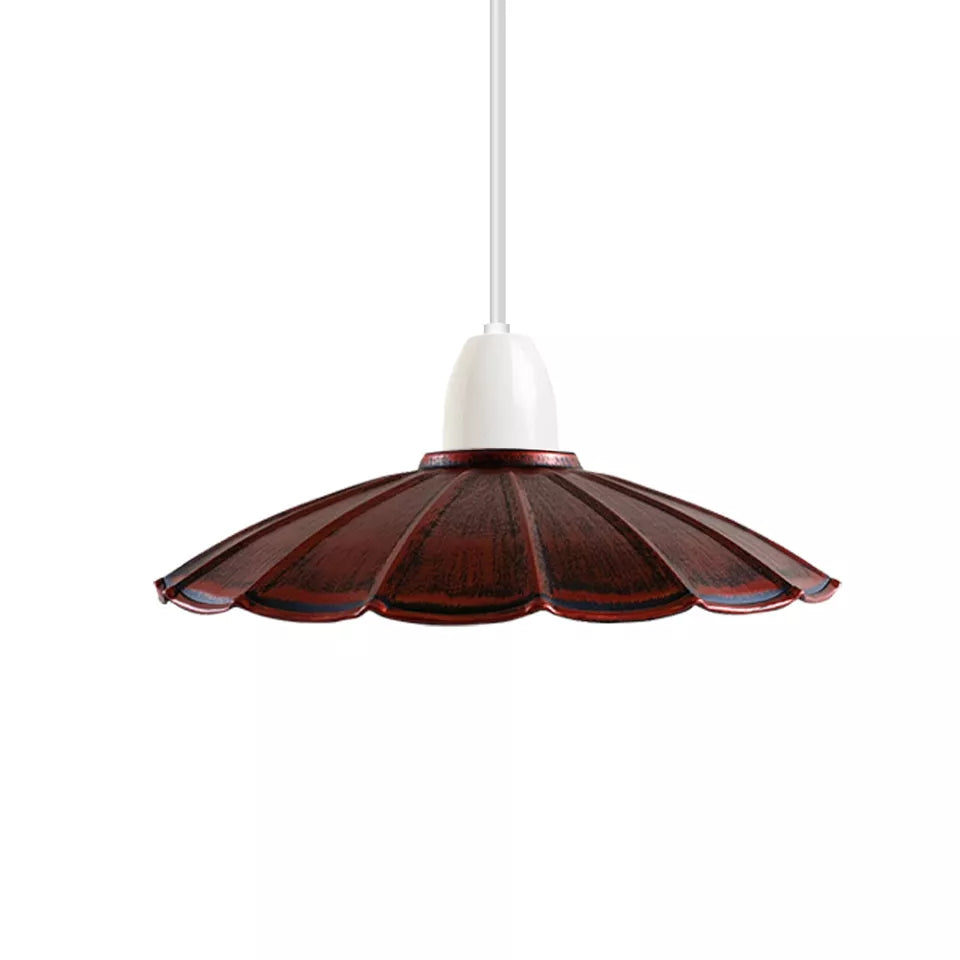 Scalloped Umbrella Lamp Shade 22 cm – Easy Fit, 5 Finishes - photo 3