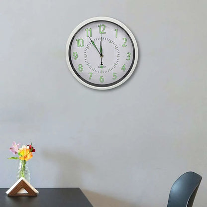 Glow in the Dark Wall Clock – 30 cm, White Frame, Luminous Numbers - photo 6