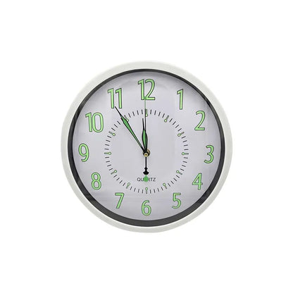 Glow in the Dark Wall Clock – 30 cm, White Frame, Luminous Numbers