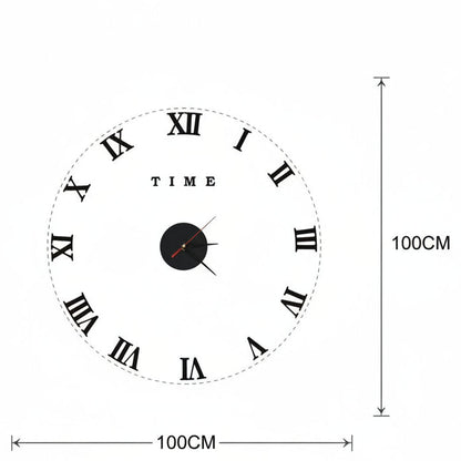 3D DIY Roman Numeral Wall Clock – Frameless, Up to 100 cm, Black or Gold - photo 3