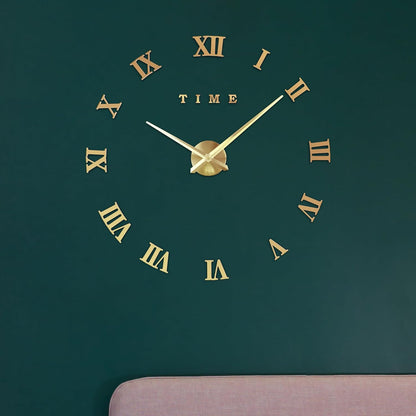 3D DIY Roman Numeral Wall Clock – Frameless, Up to 100 cm, Black or Gold - photo 7