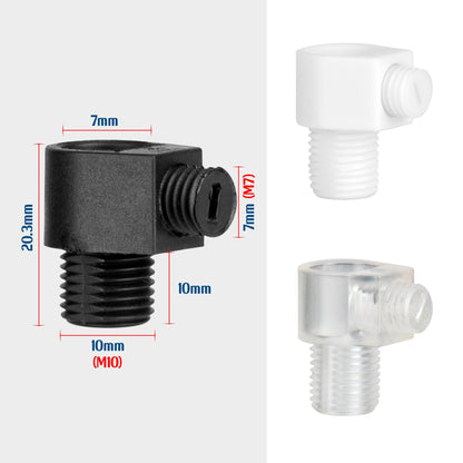 M10 L-Shape Cord Grip with Locking Screw – Pack of 5, 3 Colours
