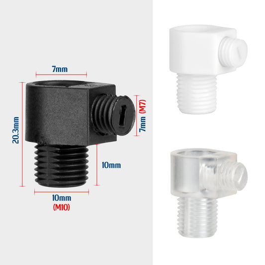 M10 L-Shape Cord Grip with Locking Screw – Pack of 5, 3 Colours