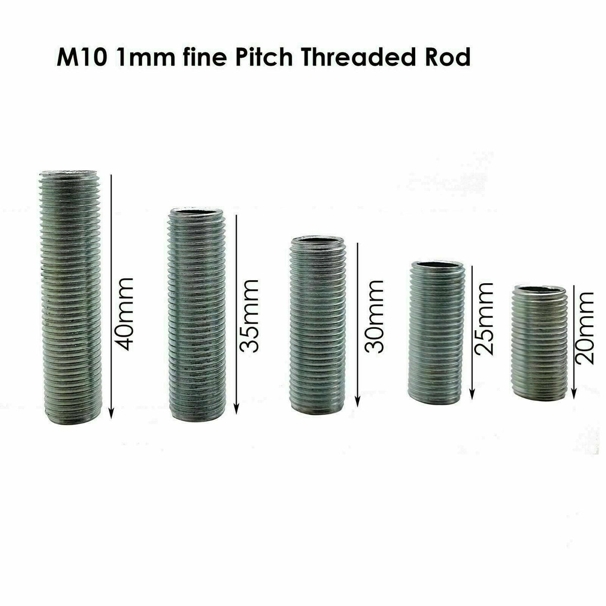 M10 Threaded Lamp Tube 35 mm – Zinc Alloy, Pack of 5 - photo 5