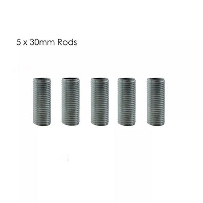 M10 Threaded Lamp Tube 30 mm – Zinc Alloy, Pack of 5 - 30 mm, Standard, Pack of 5