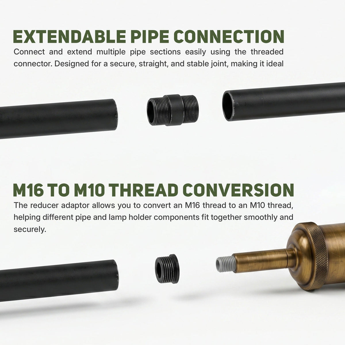 M16 Female Threaded Hollow Lamp Pipe 250mm - photo 5