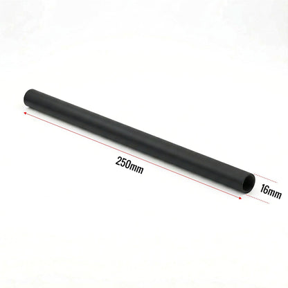 M16 Female Threaded Hollow Lamp Pipe 250mm - Black