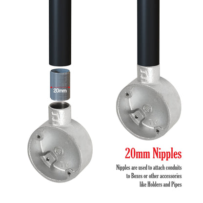 M20 Galvanised Steel Conduit Connector Nipple - photo 3