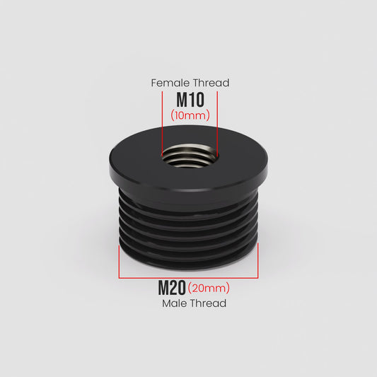 M20 Male to M10 Female Reducing Bush - Black
