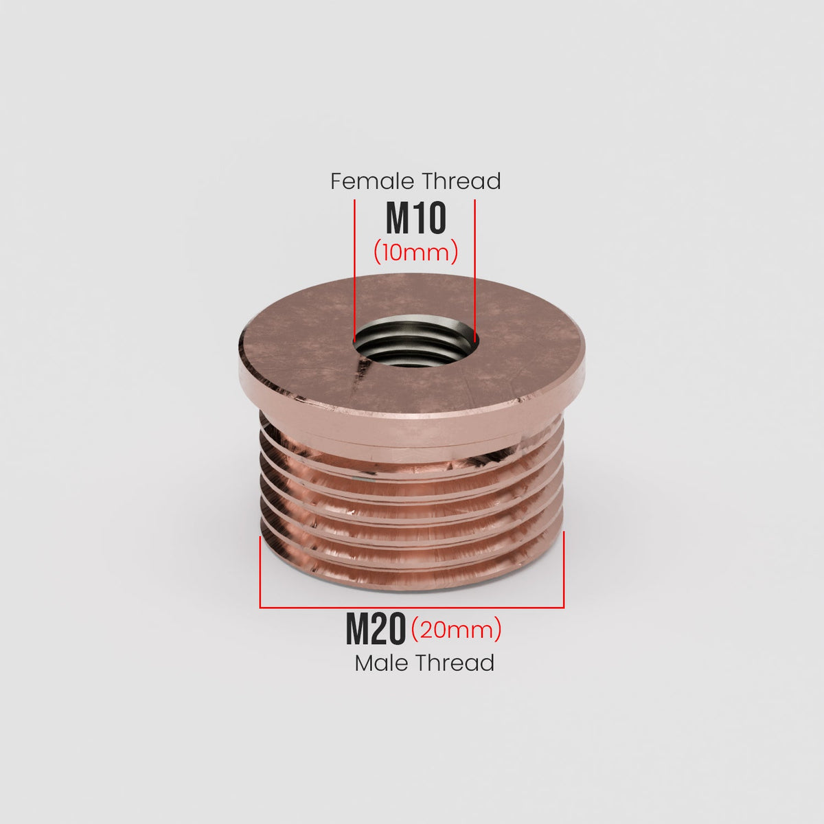 M20 Male to M10 Female Reducing Bush - Rose Gold