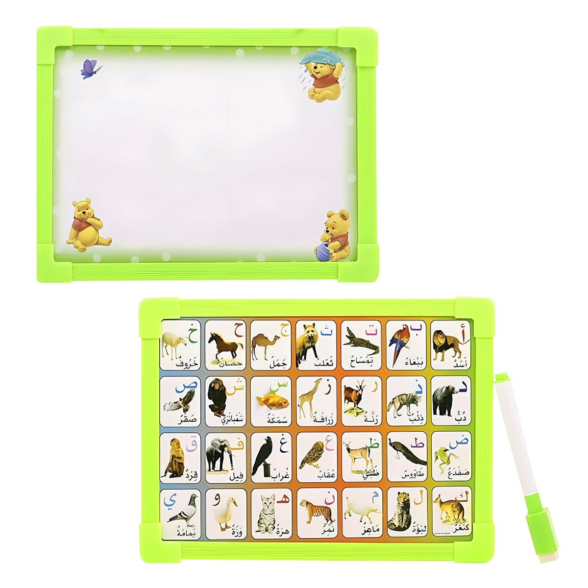 Kids' Double-Sided Whiteboard – Picture Chart on the Back, 4 Sizes - 20 x 30 cm