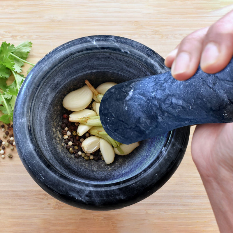 Marble Pestle and Mortar – Black or Grey, 13.5 cm Footed Bowl - photo 6