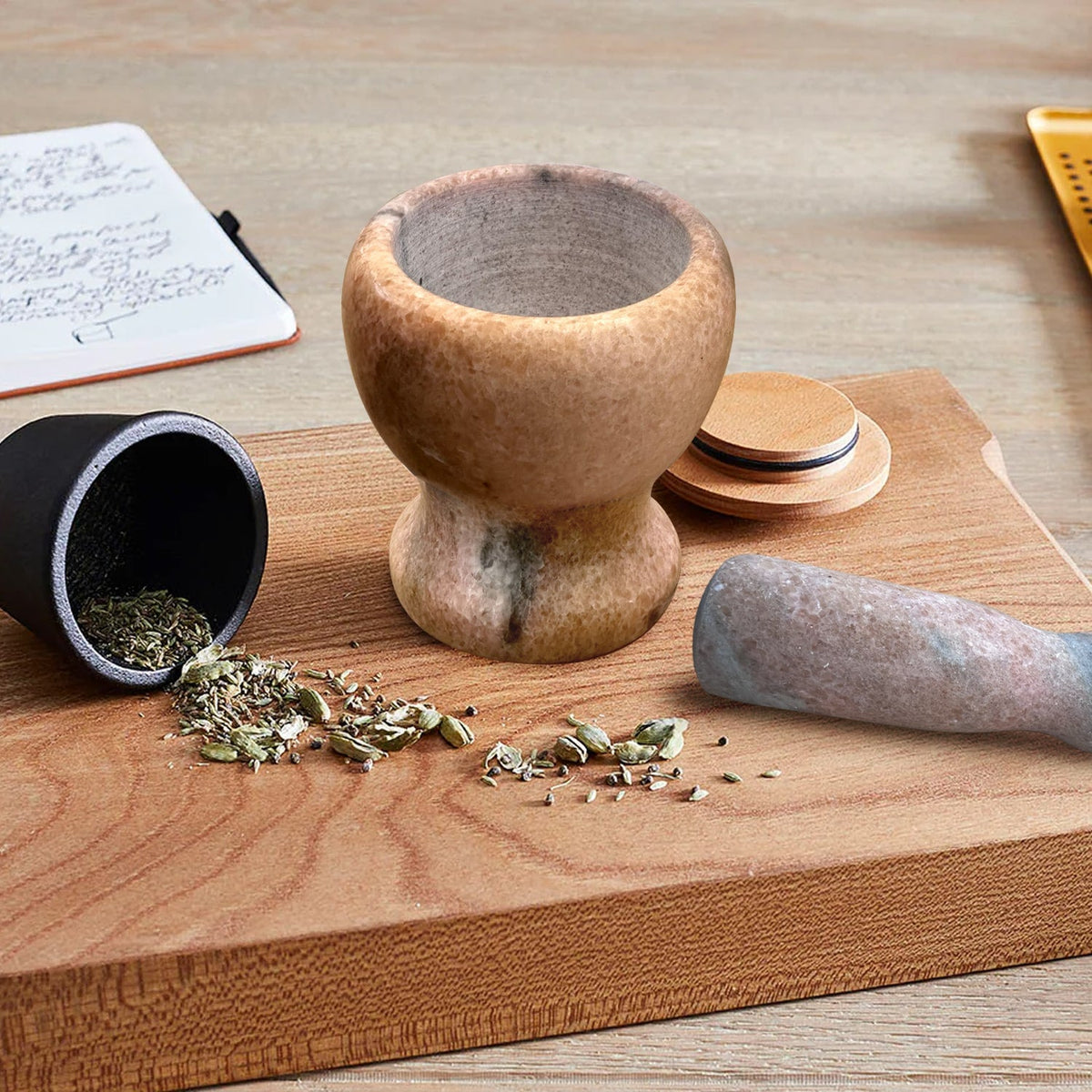 Small Marble Pestle and Mortar – Ivory, Pink, Grey or Black, 11 cm - photo 13