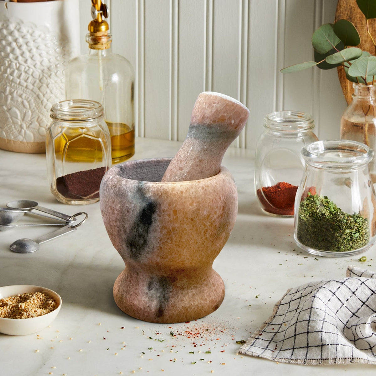 Small Marble Pestle and Mortar – Ivory, Pink, Grey or Black, 11 cm - photo 14
