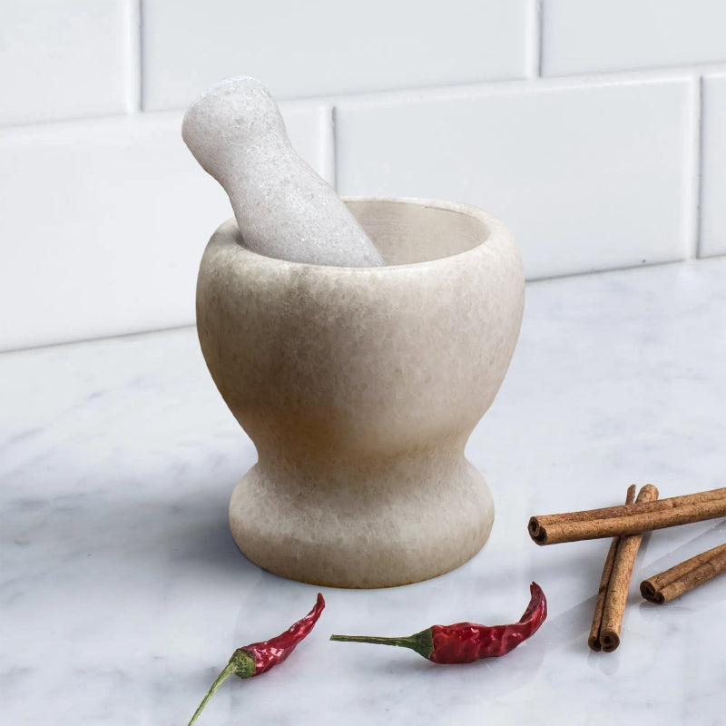 Small Marble Pestle and Mortar – Ivory, Pink, Grey or Black, 11 cm - photo 15