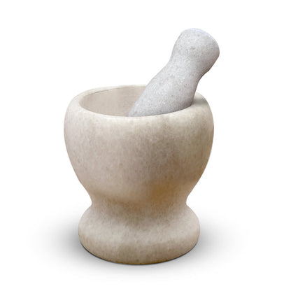 Small Marble Pestle and Mortar – Ivory, Pink, Grey or Black, 11 cm - Ivory