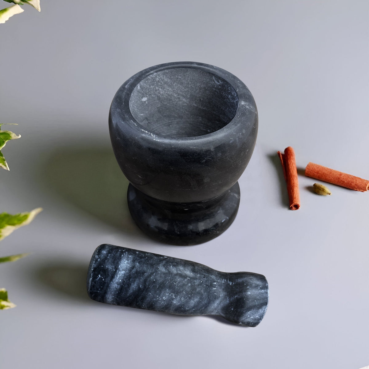 Small Marble Pestle and Mortar – Ivory, Pink, Grey or Black, 11 cm - photo 4