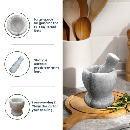Small Marble Pestle and Mortar – Ivory, Pink, Grey or Black, 11 cm - photo 8