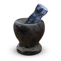 Small Marble Pestle and Mortar – Ivory, Pink, Grey or Black, 11 cm - Black
