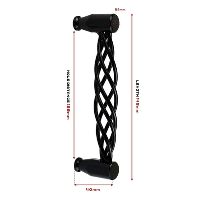 Black Birdcage Bar Handles – 128 mm Hole Centres, Twisted Iron, Packs of 2 or 3 - photo 11