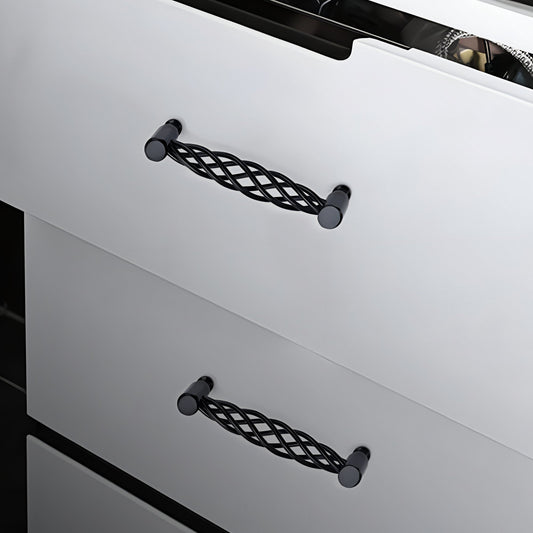 Black Birdcage Bar Handles – 128 mm Hole Centres, Twisted Iron, Packs of 2 or 3 - photo 2