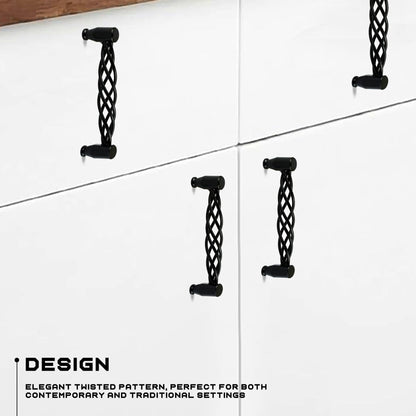Black Birdcage Bar Handles – 128 mm Hole Centres, Twisted Iron, Packs of 2 or 3 - photo 8