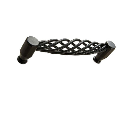 Black Birdcage Bar Handles – 128 mm Hole Centres, Twisted Iron, Packs of 2 or 3