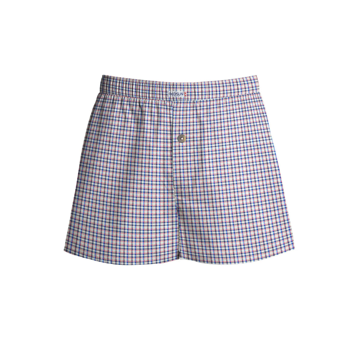 Men's Woven Cotton Boxer Shorts – Lilac Check, Button Fly, L to XXL - L