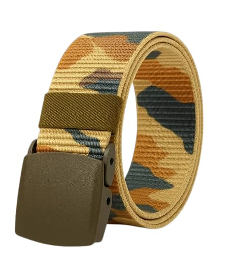 Camouflage Webbing Belt – Green or Jungle Camo, Square Buckle, 120 cm - Jungle Camo