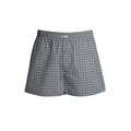 Men's Woven Cotton Boxer Shorts – Grey Check, Button Fly, L to XXL - L