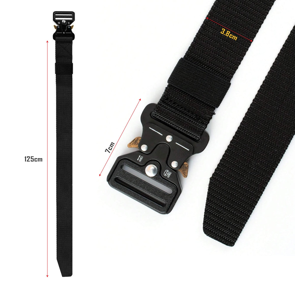 Tactical Nylon Belts with Quick-Release Buckle, Pack of 2 – Green, Grey or Navy - photo 5