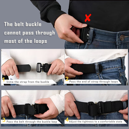 Tactical Nylon Belts with Quick-Release Buckle, Pack of 2 – Green, Grey or Navy - photo 7