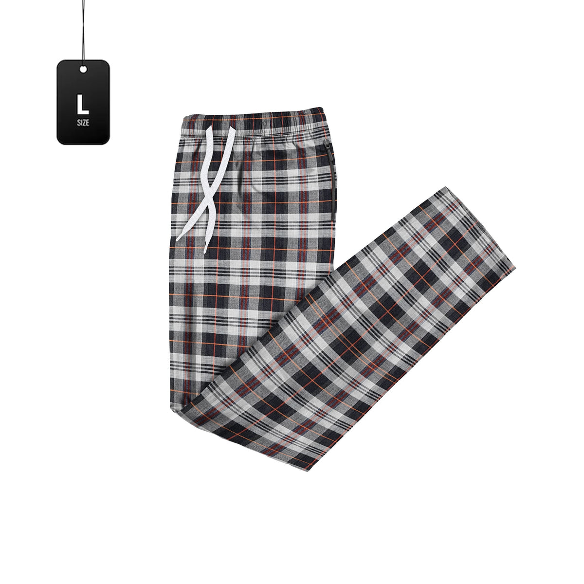 Men's Flannel Pyjama Bottoms – 100% Cotton Plaid, Zip Pockets, M to XXL - photo 4