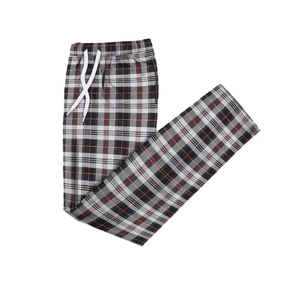 Men's Flannel Pyjama Bottoms – 100% Cotton Plaid, Zip Pockets, M to XXL - XXL, Black & Red Plaid, Single