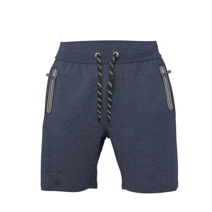 Men's Jogger Shorts – Zip Pockets, Blue Marl or Black with Red Zips - Blue Marl, Single