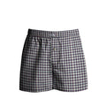 Men's Woven Cotton Boxer Shorts – Navy & White Check, Button Fly, XL or XXL - XL, Single