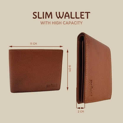 Men's Leather Bifold Wallet – Slim, Coin Pocket, Brown or Light Brown - photo 2