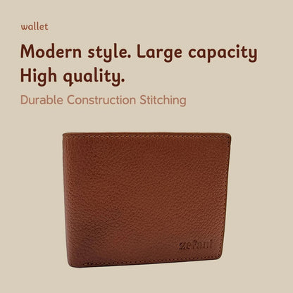 Men's Leather Bifold Wallet – Slim, Coin Pocket, Brown or Light Brown - photo 4