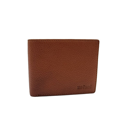 Men's Leather Bifold Wallet – Slim, Coin Pocket, Brown or Light Brown - Light Brown
