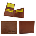 Men's Leather Bifold Wallet – Slim, Coin Pocket, Brown or Light Brown