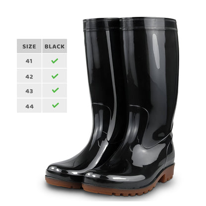 Men's PVC Wellington Boots – Black, Calf Height, Non-Slip Sole, EU 41 or 43 - photo 3