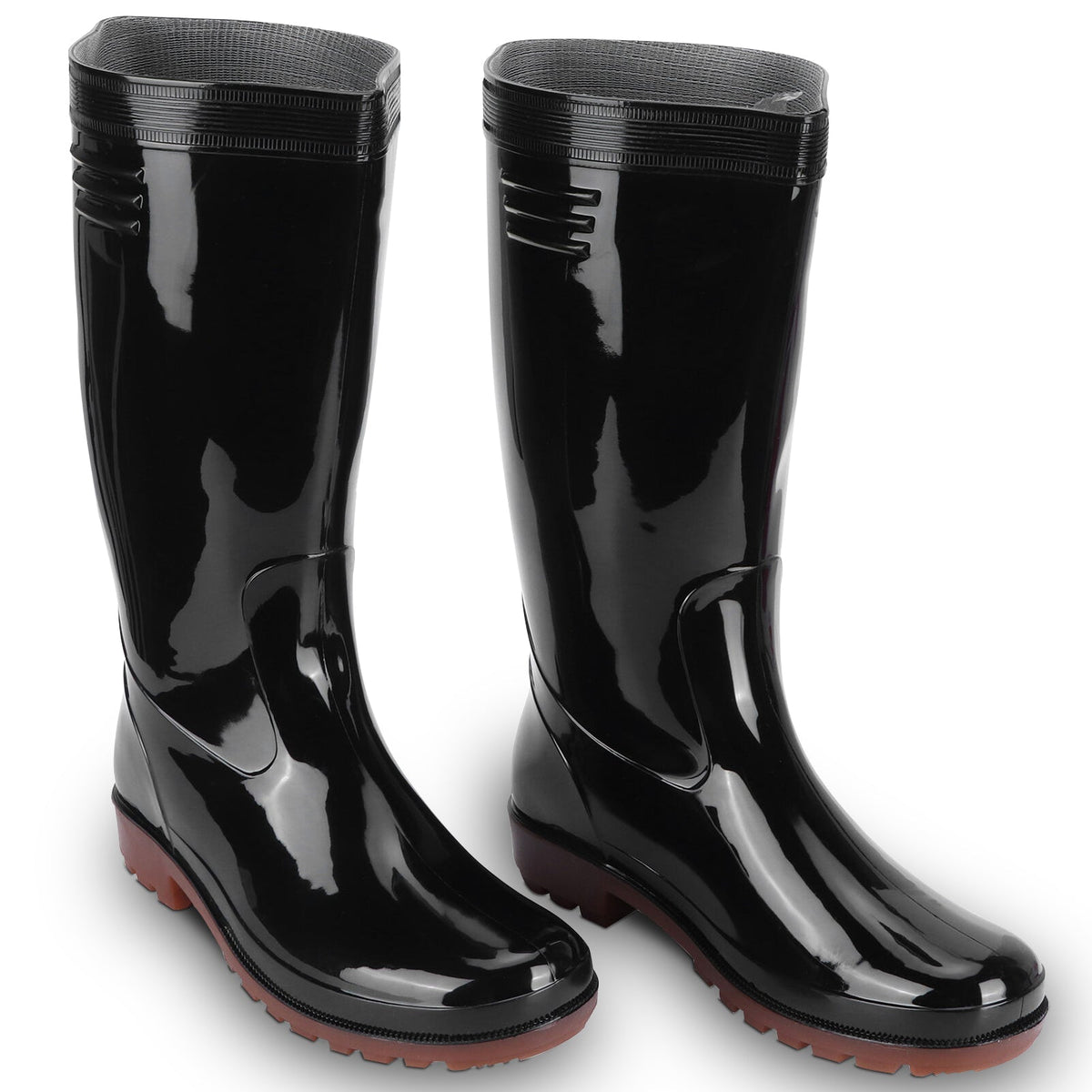 Men's PVC Wellington Boots – Black, Calf Height, Non-Slip Sole, EU 41 or 43 - EU 41