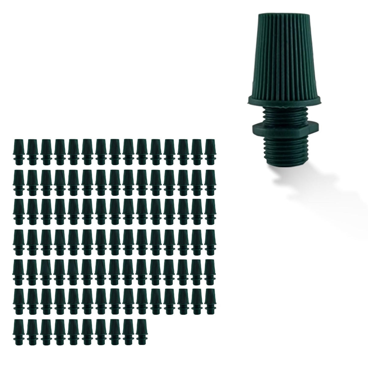Plastic Cord Grip with Threaded Base – Black, Green, Army Green, White - Green, Pack of 100, Standard