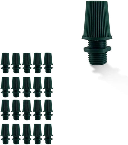 Plastic Cord Grip with Threaded Base – Black, Green, Army Green, White - Green, Pack of 20, Standard