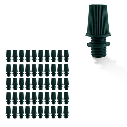 Plastic Cord Grip with Threaded Base – Black, Green, Army Green, White - Green, Pack of 50, Standard