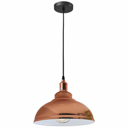 Rose Gold Pendant Light – Cage, Cone, Barn or Curvy Shade, E27 - photo 10